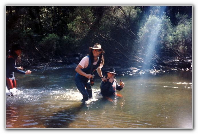Dj Carig and Rick take a break on the great canoe trip Oct 1995